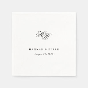 Elegant Script Monogram Initialen Minimal Wedding Servet