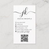 Elegant Script Monogram Logo Foto QR-code Visitekaartje (Achterkant)