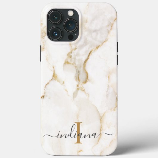 Elegant Script Monogram Marmer Case-Mate iPhone Case (Achterkant)