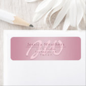 Elegant Script Monogram Mauve Ombre Retouradres Etiket (Insitu)
