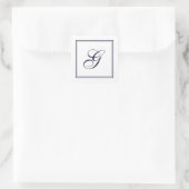 Elegant Script Monogram met Border Square Sticker (Tas)