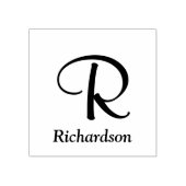 Elegant Script Monogram met Naam Rubberstempel (Afrduk)