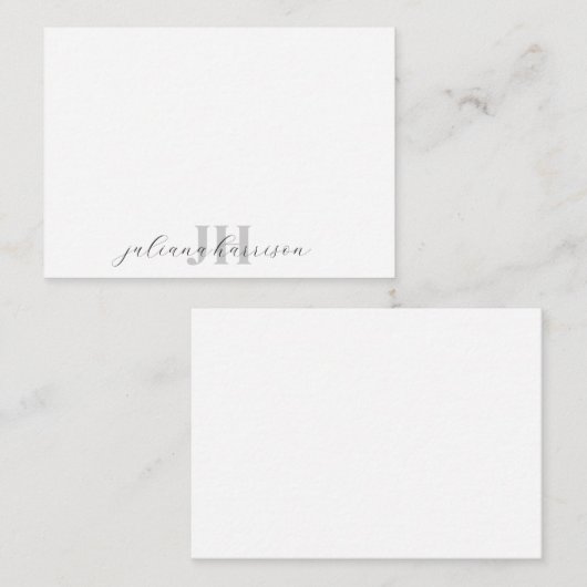 Elegant Script Monogram Notitiekaartje (Voorkant / Achterkant)
