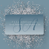 Elegant Script Monogram Ombre Blauw Retouradres Etiket