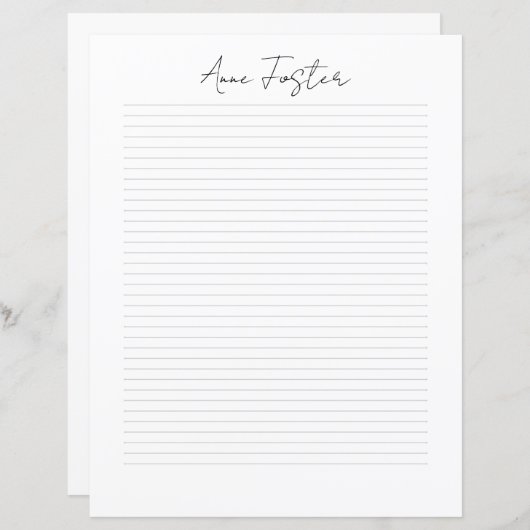 Elegant Script Monogram Personalized Stationery (Voorkant / Achterkant)