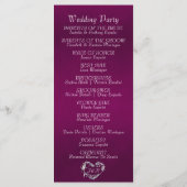 Elegant Script & Monogram - Plum Wedding Programma (Achterkant)
