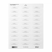 Elegant Script Monogram Return Address Etiket (Full Sheet)