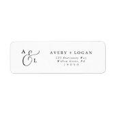 Elegant Script Monogram Return Address Label (Voorkant)