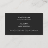 Elegant Script Monogram Striped Black Faux Gold Visitekaartje (Achterkant)