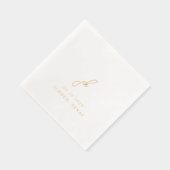 Elegant Script Monogram Weddenschap Folie Servetten (Rechts)