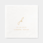 Elegant Script Monogram Weddenschap Folie Servetten (Voorkant)