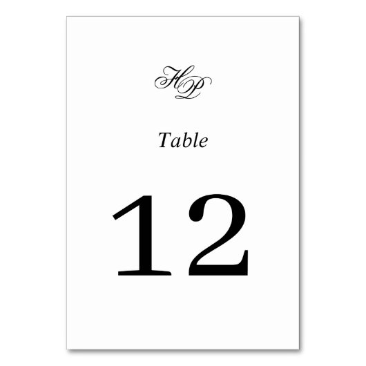 Elegant Script Monogram Zwart & Wit Trouwen Kaart (Voorkant)