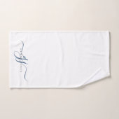 Élégant Script Monogramme Bleu Nom Initiales (Serviette à main)