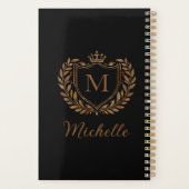 Élégant script Monogramme Luxe Personnalisé Noir O (Dos)