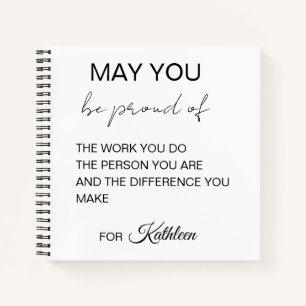 Elegant script motiverende quote persoonlijke naam notitieboek