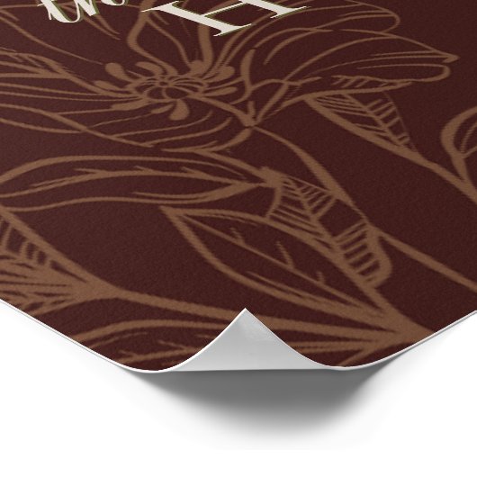 Elégant Script Mousse Brown Mariage Livre d'or (Coin)