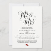 Élégant Script Mr & Mrs Mariage Invitation de typo (Devant)