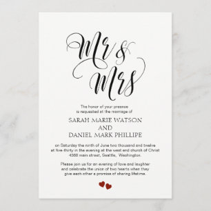 Élégant Script Mr & Mrs Mariage Invitation de typo