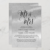 Elegant Script Mr & Mrs Wedding Typography Invite Kaart (Voorkant / Achterkant)