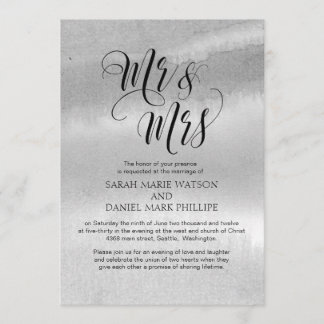 Elegant Script Mr & Mrs Wedding Typography Invite Kaart