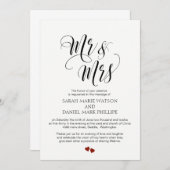Elegant Script Mr. & Mrs Wedding Typography Uitnod Kaart (Voorkant / Achterkant)