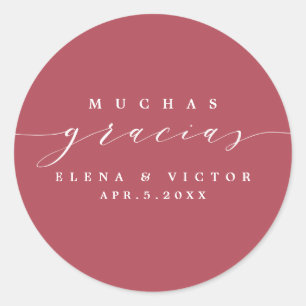 ELEGANT SCRIPT MUCHAS GRACIAS   AUTOCOLLANT MERCI