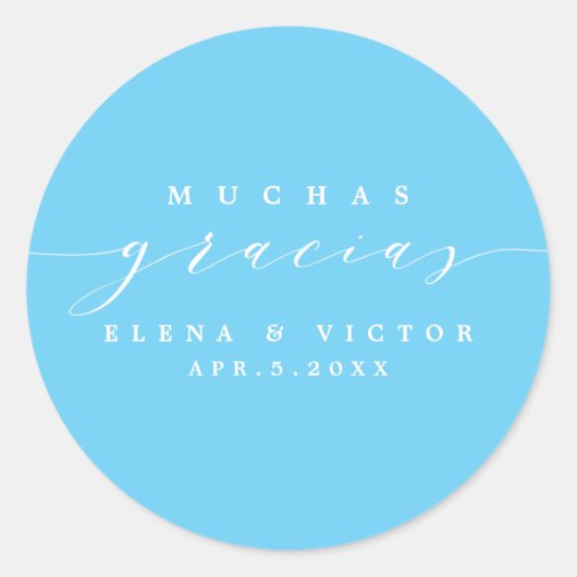 ELEGANT SCRIPT MUCHAS GRACIAS | DANK U STICKER (Voorkant)