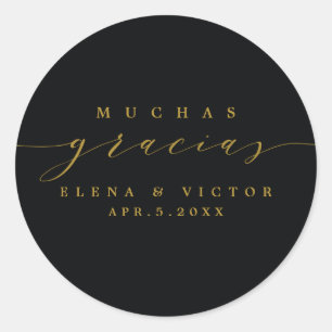 ELEGANT SCRIPT MUCHAS GRACIAS DANK U STICKER