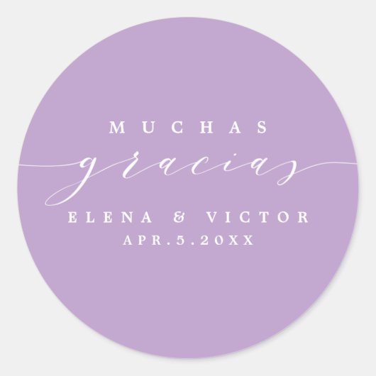 ELEGANT SCRIPT MUCHAS GRACIAS | DANK U STICKER (Voorkant)