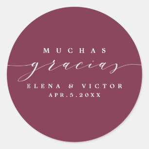 ELEGANT SCRIPT MUCHAS GRACIAS DANK U STICKER