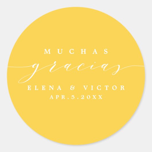ELEGANT SCRIPT MUCHAS GRACIAS | DANK U STICKER (Voorkant)