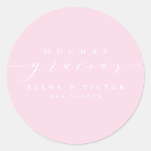 ELEGANT SCRIPT MUCHAS GRACIAS | DANK U STICKER (Voorkant)