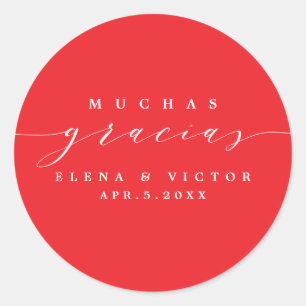 ELEGANT SCRIPT MUCHAS GRACIAS DANK U STICKER