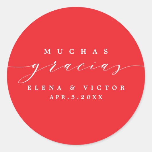 ELEGANT SCRIPT MUCHAS GRACIAS | DANK U STICKER (Voorkant)
