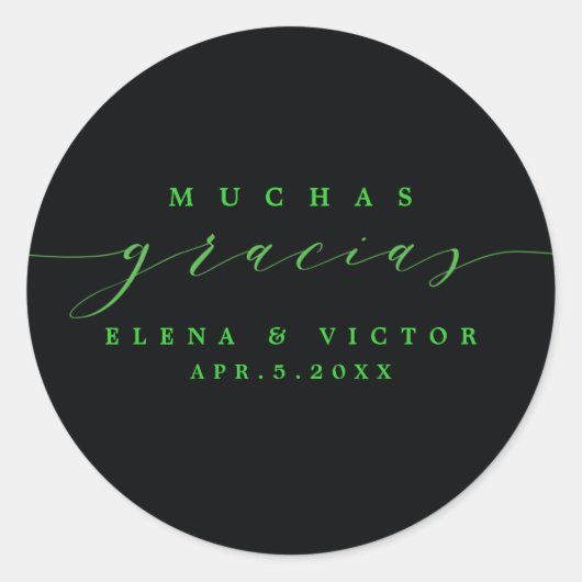 ELEGANT SCRIPT MUCHAS GRACIAS | DANK U STICKER (Voorkant)