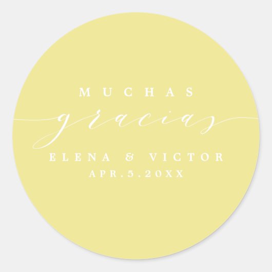 ELEGANT SCRIPT MUCHAS GRACIAS | DANK U STICKER (Voorkant)