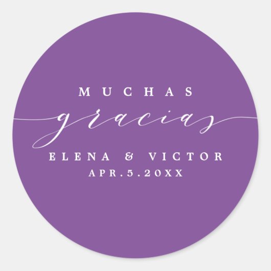ELEGANT SCRIPT MUCHAS GRACIAS | DANK U STICKER (Voorkant)
