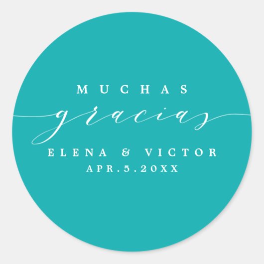 ELEGANT SCRIPT MUCHAS GRACIAS | DANK U STICKER (Voorkant)