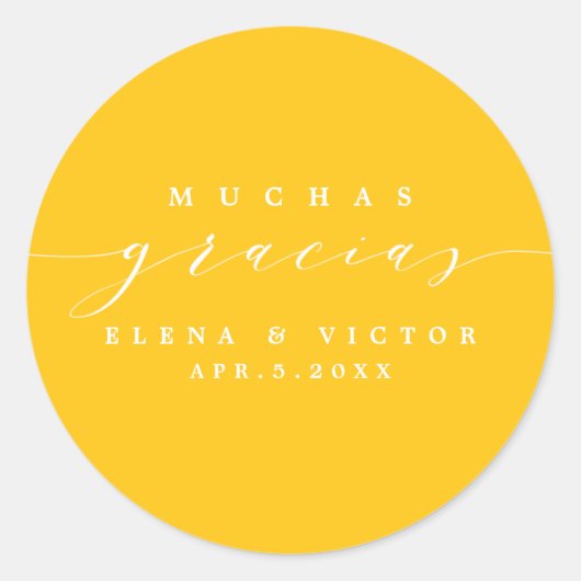 ELEGANT SCRIPT MUCHAS GRACIAS | DANK U STICKER (Voorkant)