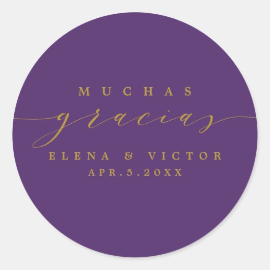 ELEGANT SCRIPT MUCHAS GRACIAS | DANK U STICKER (Voorkant)