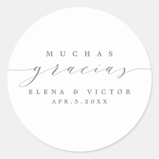 ELEGANT SCRIPT MUCHAS GRACIAS | DANK U STICKER (Voorkant)