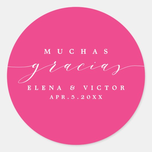 ELEGANT SCRIPT MUCHAS GRACIAS | DANK U STICKER (Voorkant)