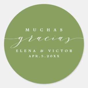 ELEGANT SCRIPT MUCHAS GRACIAS   DANK U STICKER