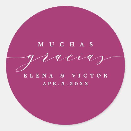 ELEGANT SCRIPT MUCHAS GRACIAS | DANK U STICKER (Voorkant)