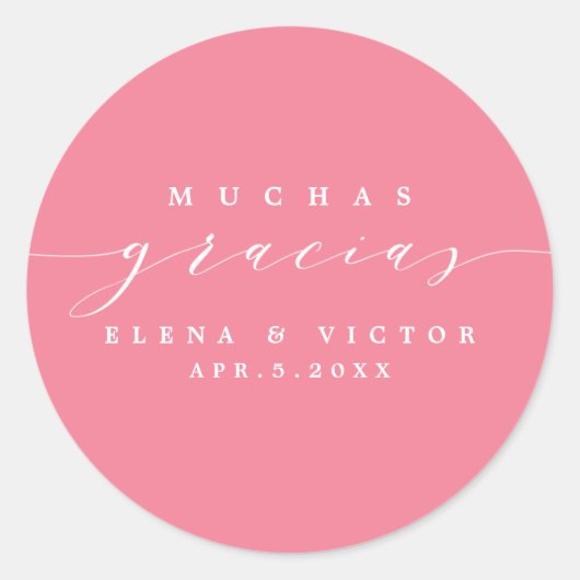 ELEGANT SCRIPT MUCHAS GRACIAS | DANK U STICKER (Voorkant)