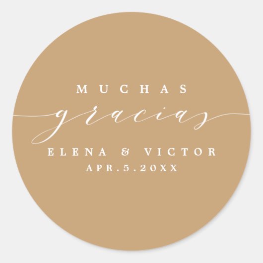 ELEGANT SCRIPT MUCHAS GRACIAS | DANK U STICKER (Voorkant)