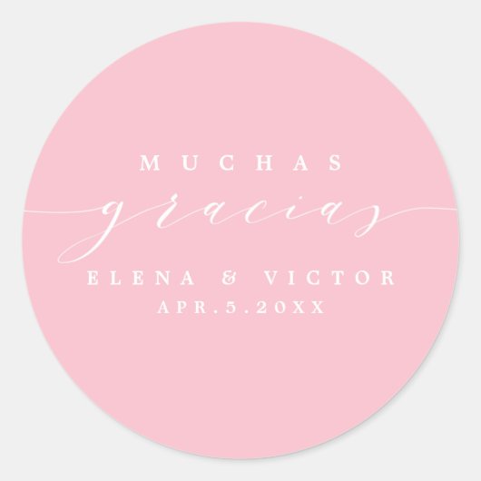 ELEGANT SCRIPT MUCHAS GRACIAS | DANK U STICKER (Voorkant)