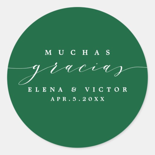 ELEGANT SCRIPT MUCHAS GRACIAS | DANK U STICKER (Voorkant)