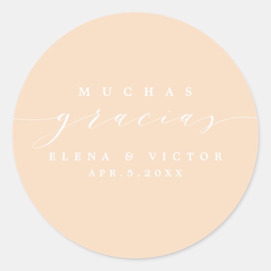 ELEGANT SCRIPT MUCHAS GRACIAS | DANK U STICKER (Voorkant)