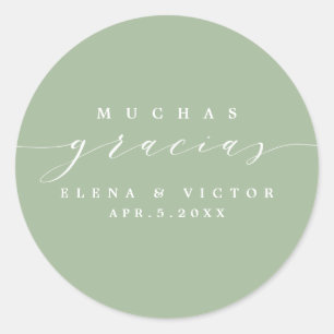 ELEGANT SCRIPT MUCHAS GRACIAS   DANK U STICKER